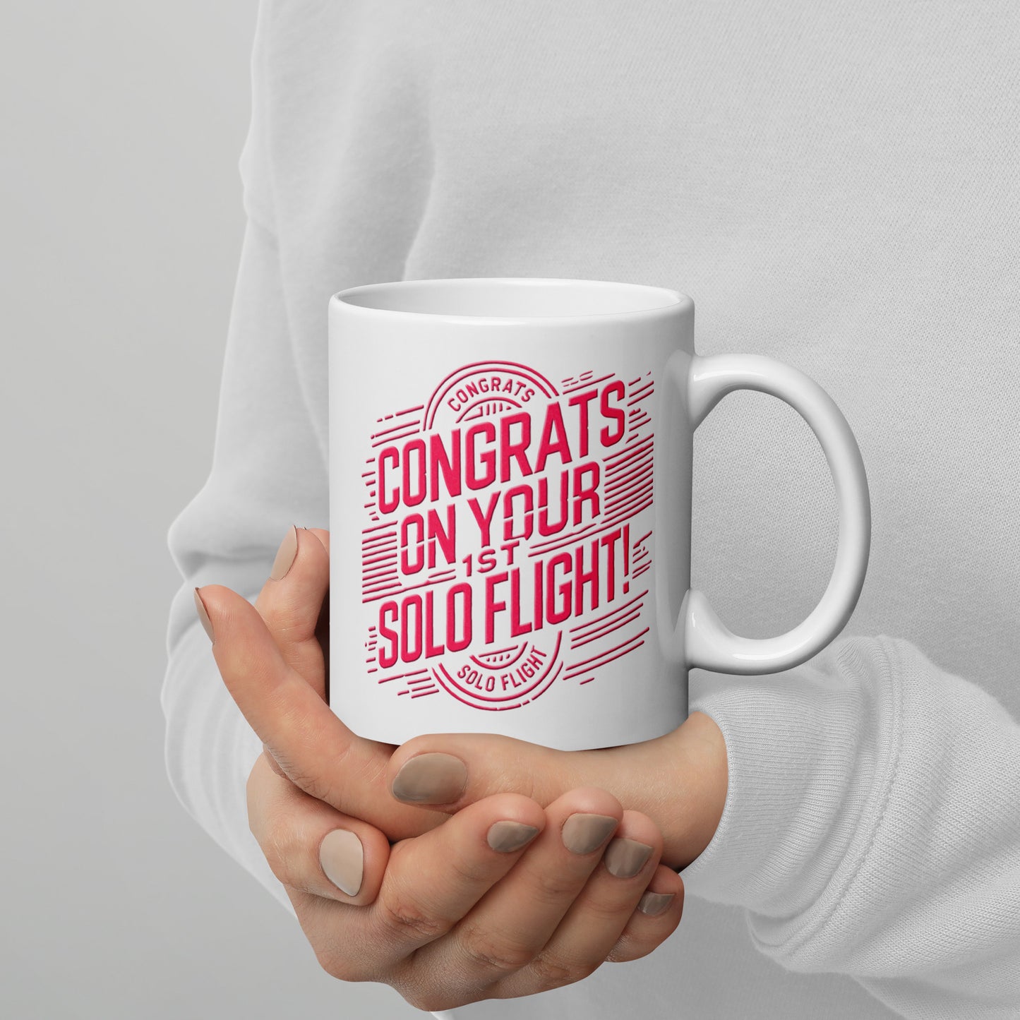 Congrats on your 1st Solo Flight! (v2. pink) 11 oz. mug