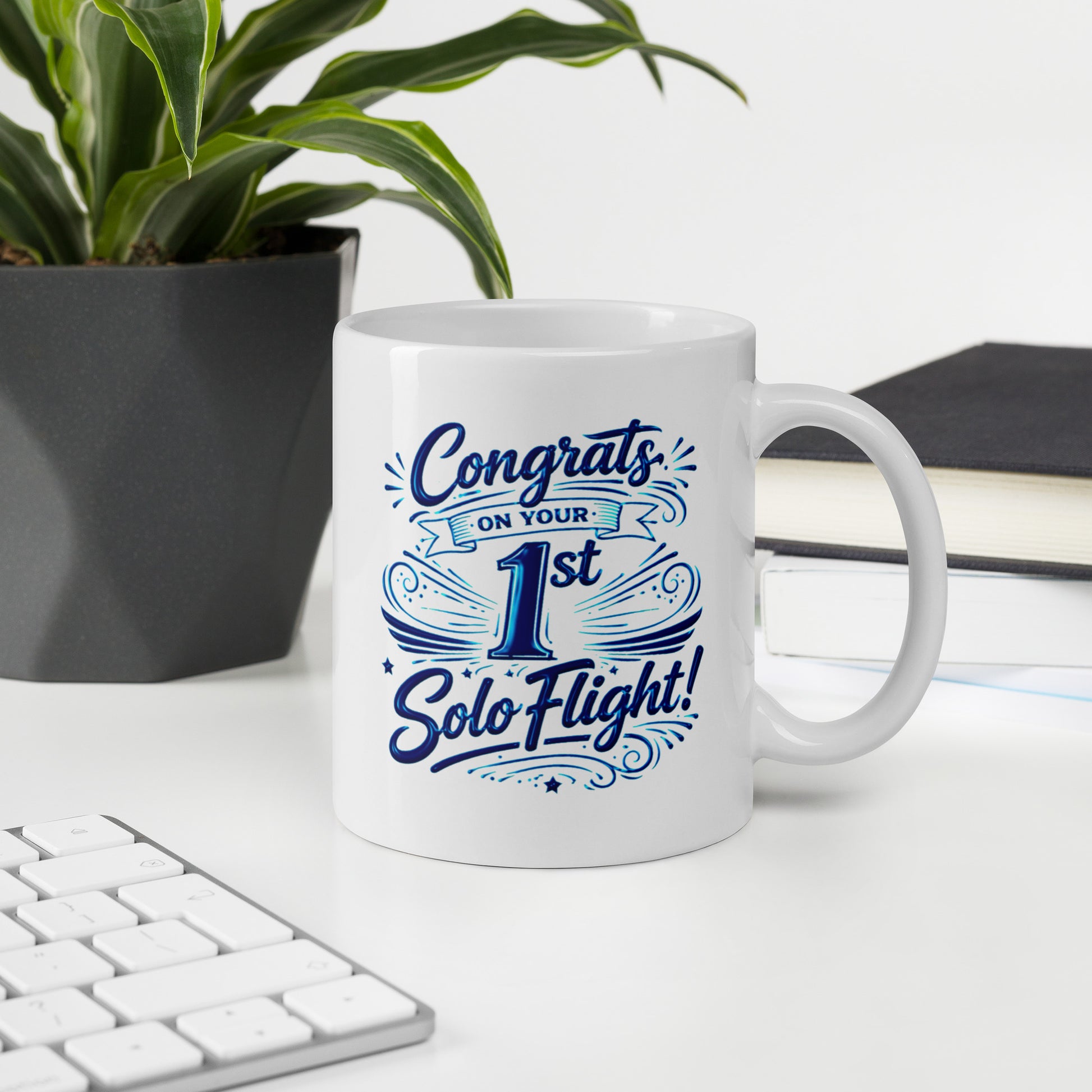 Congrats on your 1st Solo Flight! (v3. blue) 11 oz. mug