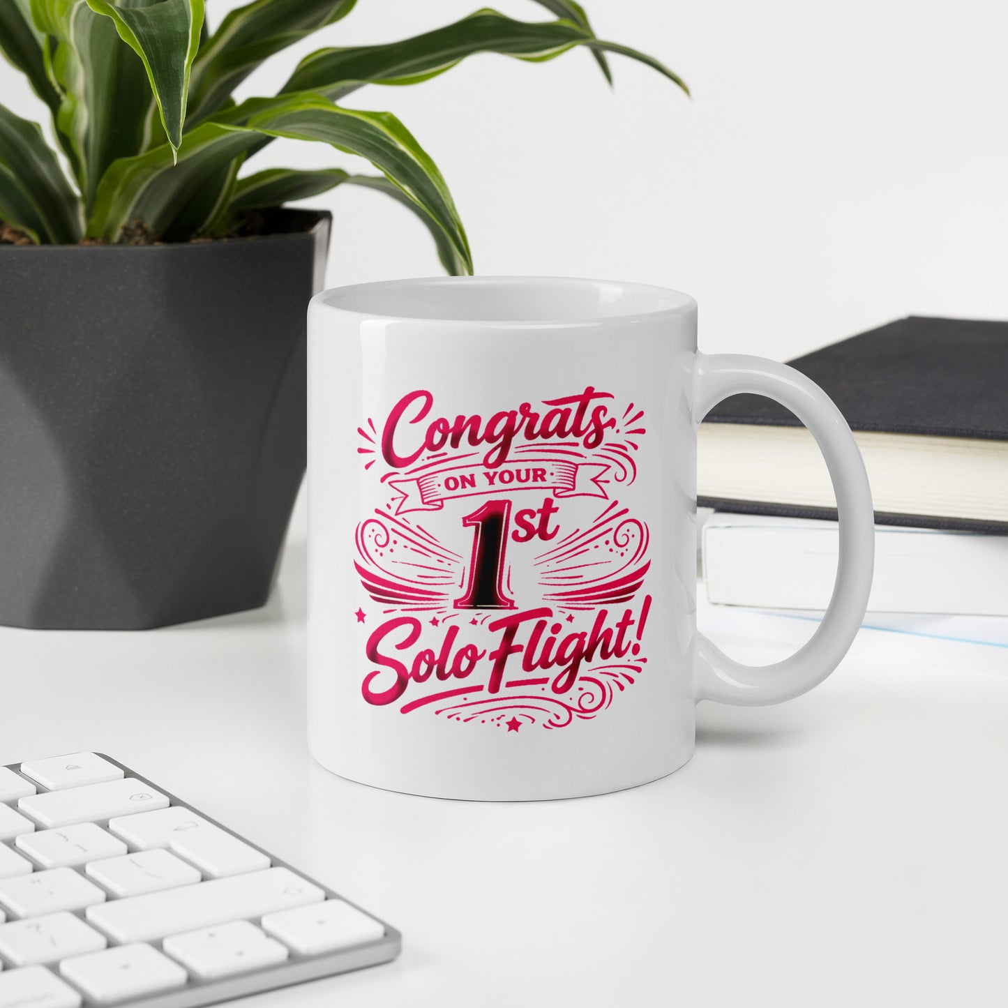 Congrats on your 1st Solo Flight! (v3. pink) 11 oz. mug