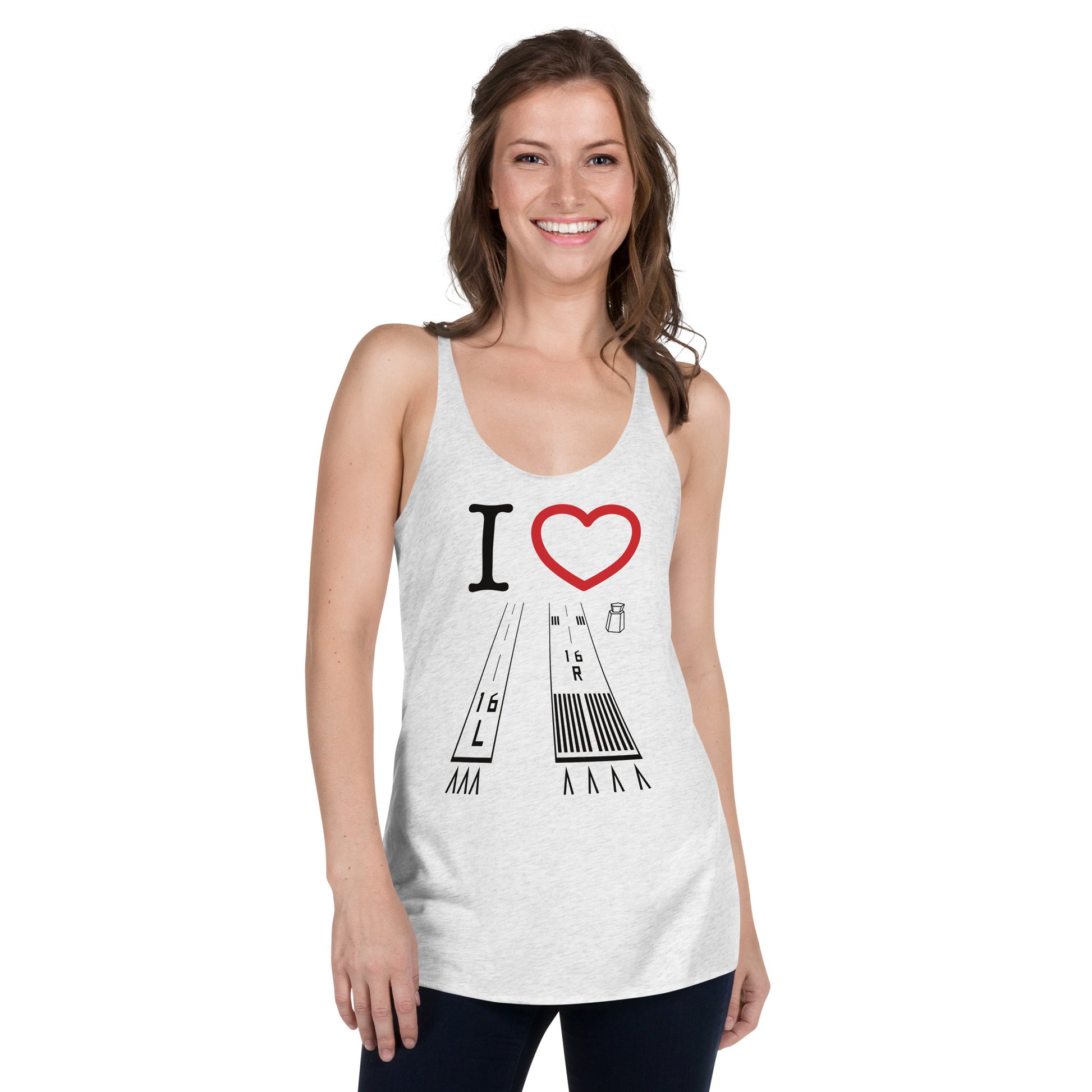 Van Nuys Airport Runways 16L - 16R Women's Racerback Tank