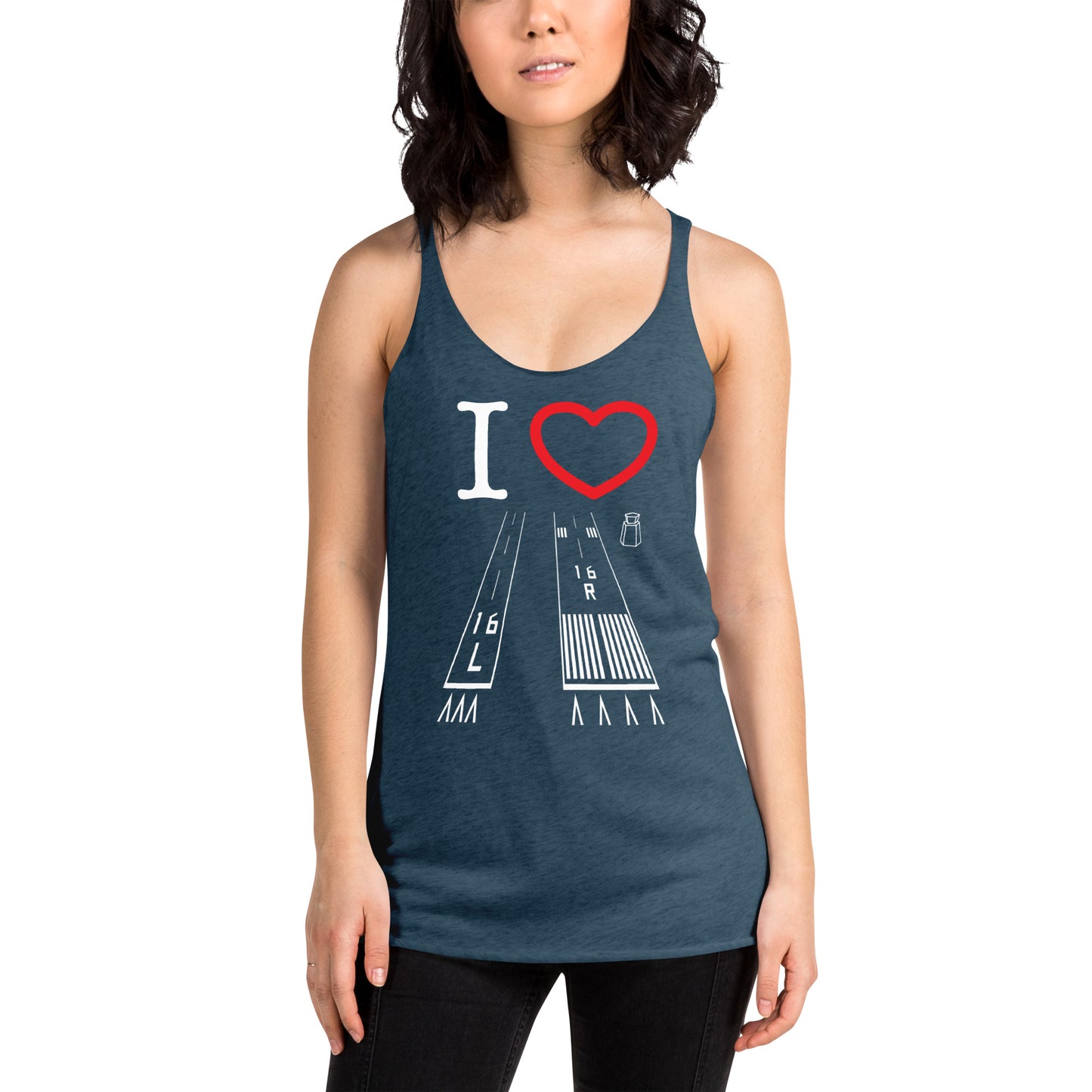 Van Nuys Airport Runways 16L - 16R Women's Racerback Tank