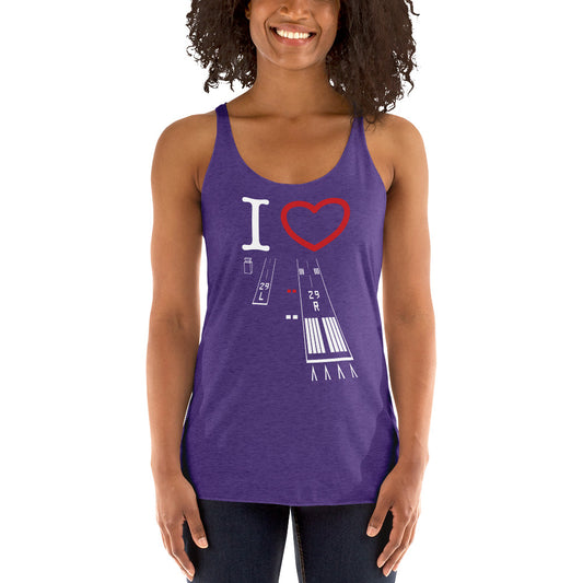 Torrance Airport Runways 29L - 29R Women's Racerback Tank