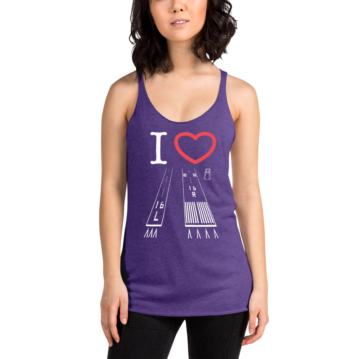 Van Nuys Airport Runways 16L - 16R Women's Racerback Tank