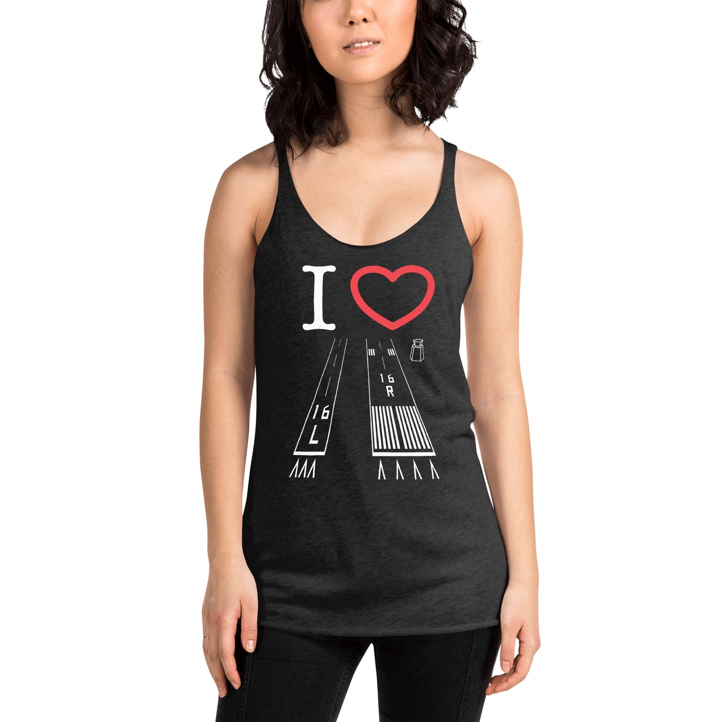 Van Nuys Airport Runways 16L - 16R Women's Racerback Tank