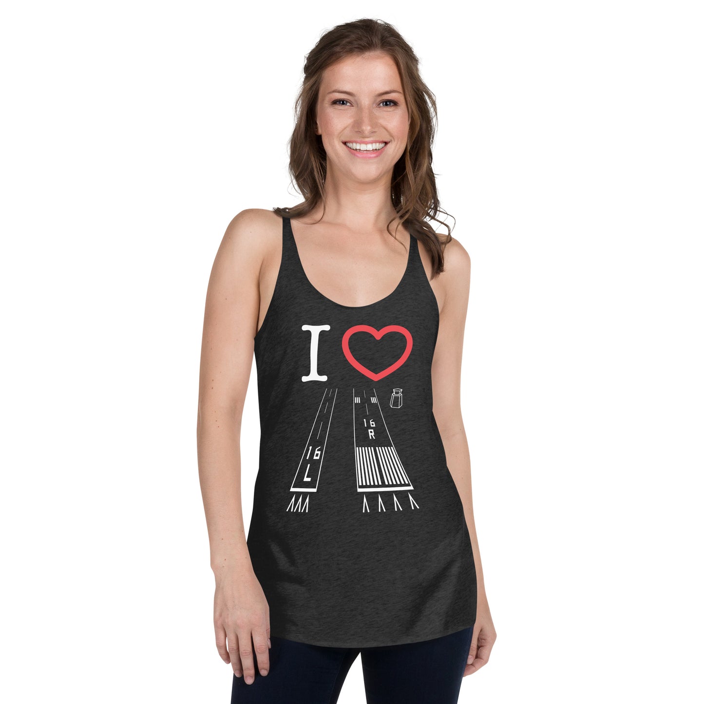 Van Nuys Airport Runways 16L - 16R Women's Racerback Tank