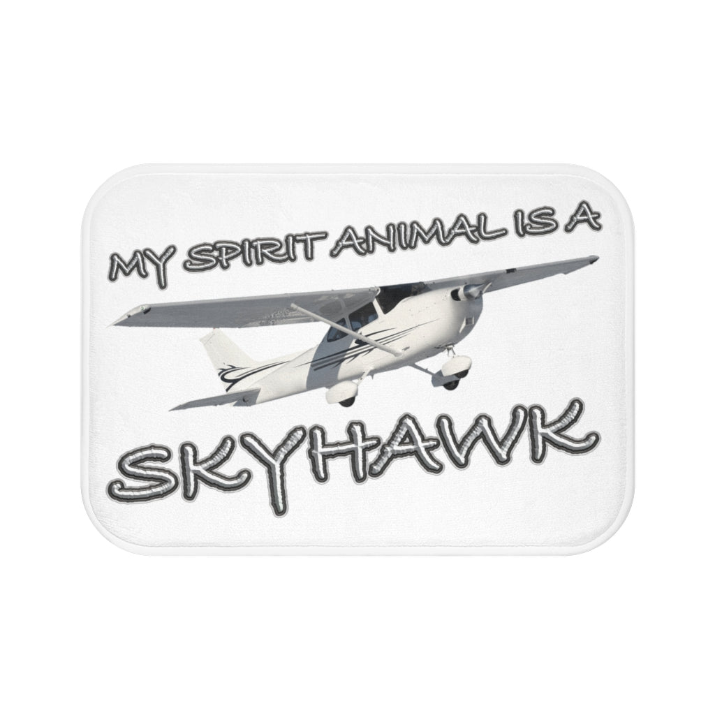 My Spirit Animal is a Skyhawk bath mat (white)