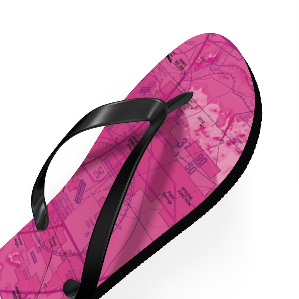 Aeronautical Chart Flip-Flops (PHX/pink)