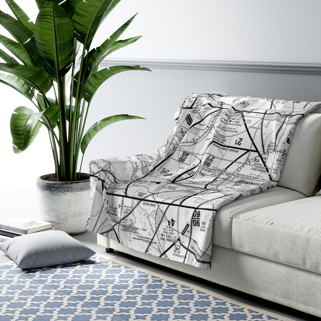 Phoenix TAC Chart sherpa fleece blanket (b&w)