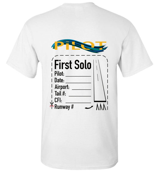 Student Pilots Solo - short-sleeve unisex T-shirt (yellow/blue)