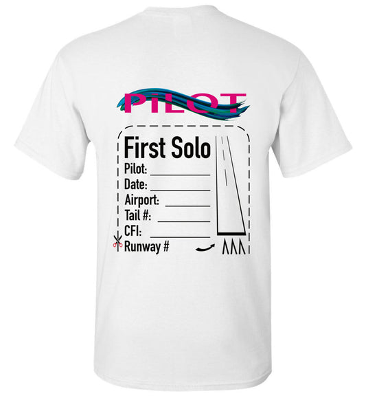 Student Pilots Solo - short-sleeve unisex T-shirt (pink/blue)