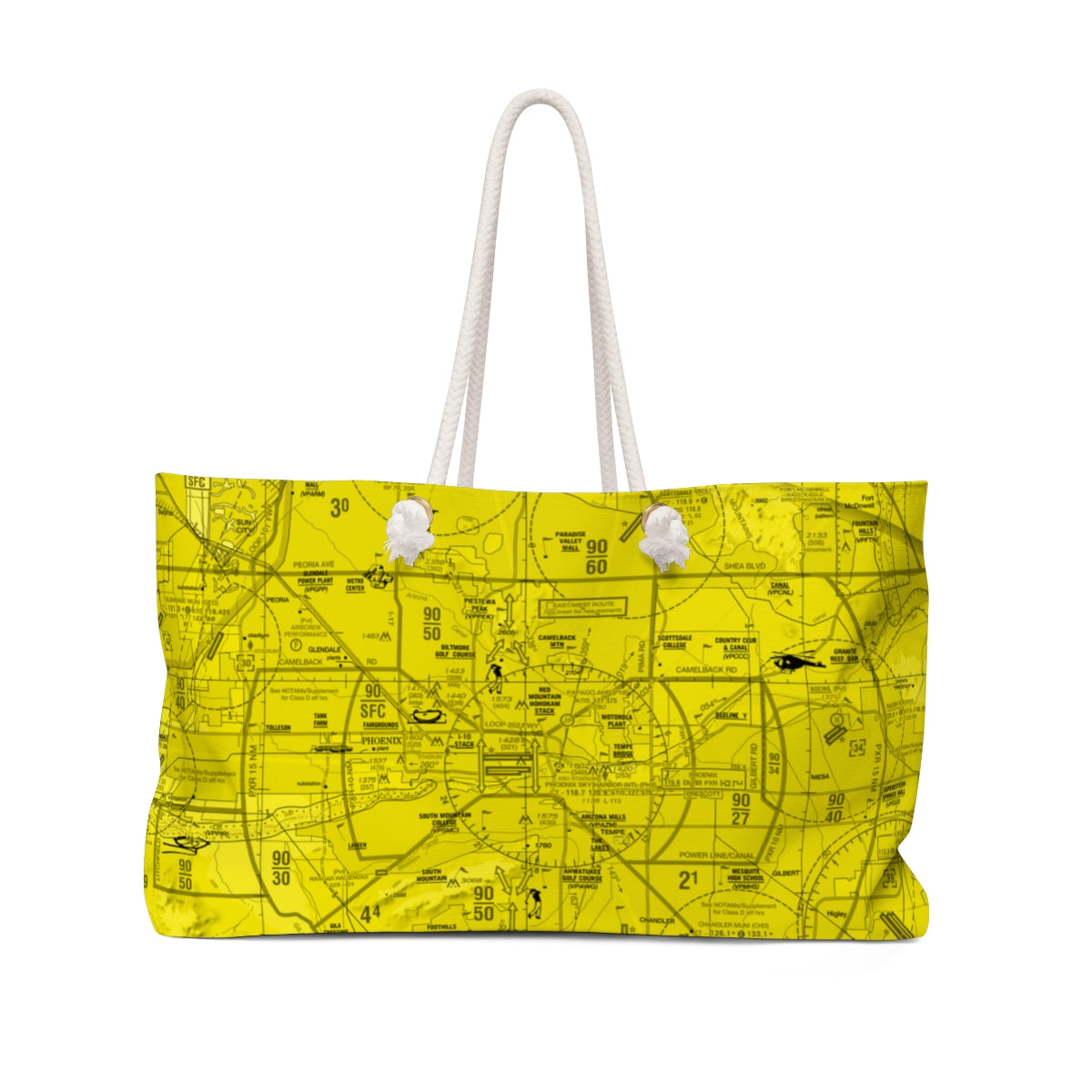 Aeronautical Chart weekender tote bag (PHX/yellow)