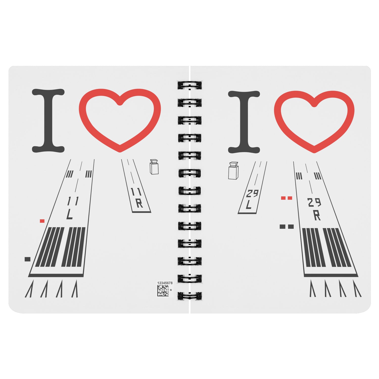 Torrance Airport Runways 29L - 29R / 11L - 11R spiral notebook