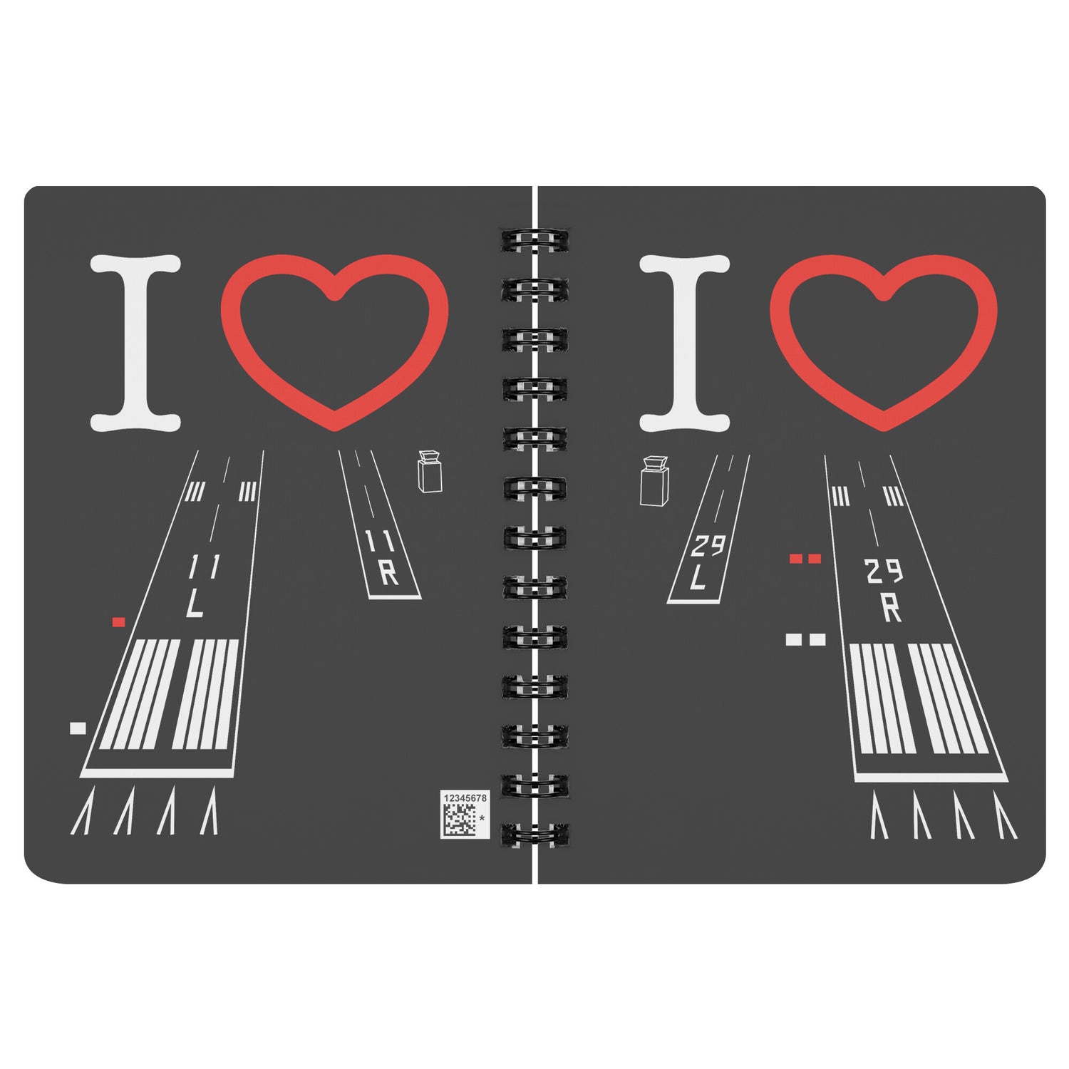Torrance Airport Runways 29L - 29R / 11L - 11R spiral notebook