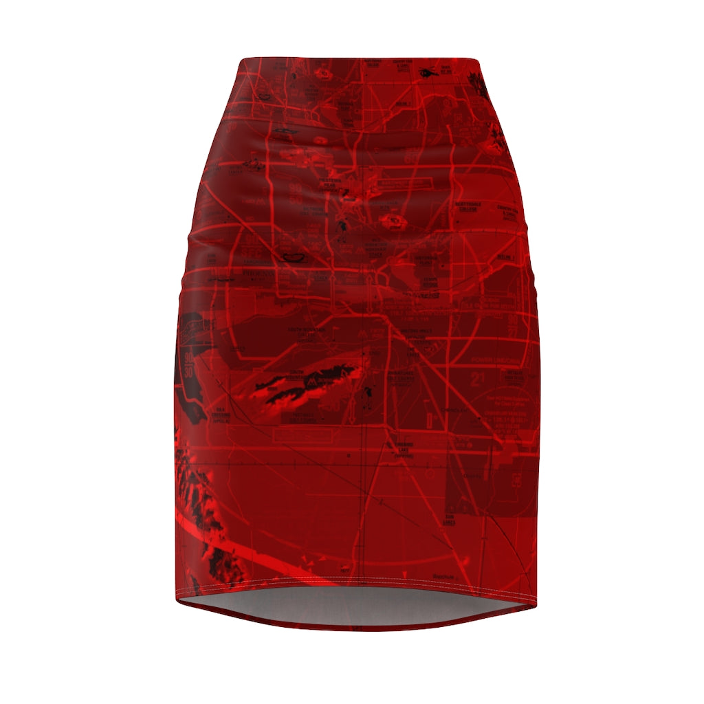 Phoenix TAC Chart - women's pencil skirt (red)
