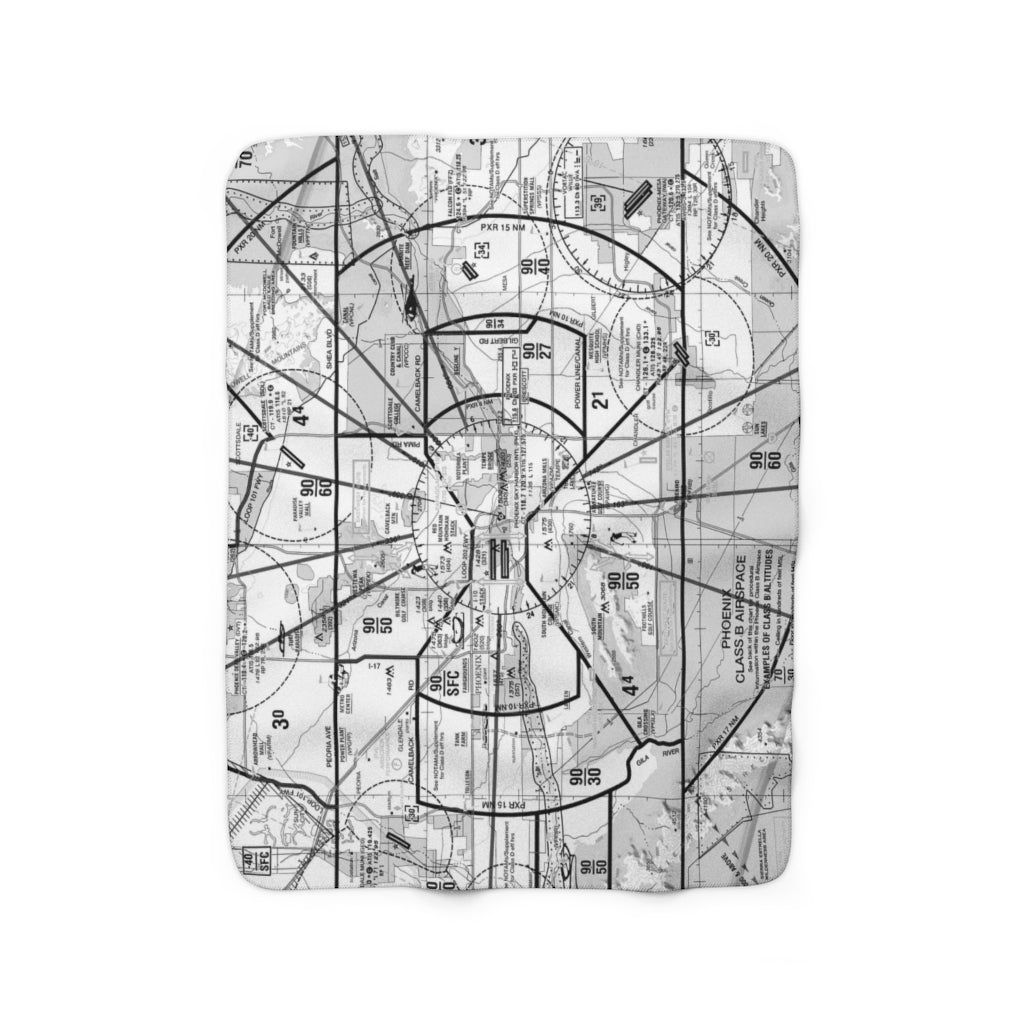 Phoenix TAC Chart sherpa fleece blanket (b&w)