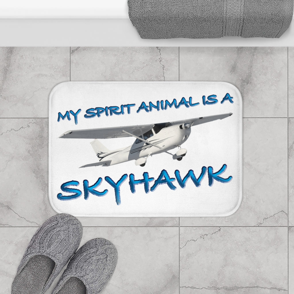 My Spirit Animal is a Skyhawk bath mat (blue)