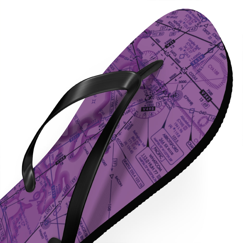 Aeronautical Chart Flip-Flops (ELUS1/purple)