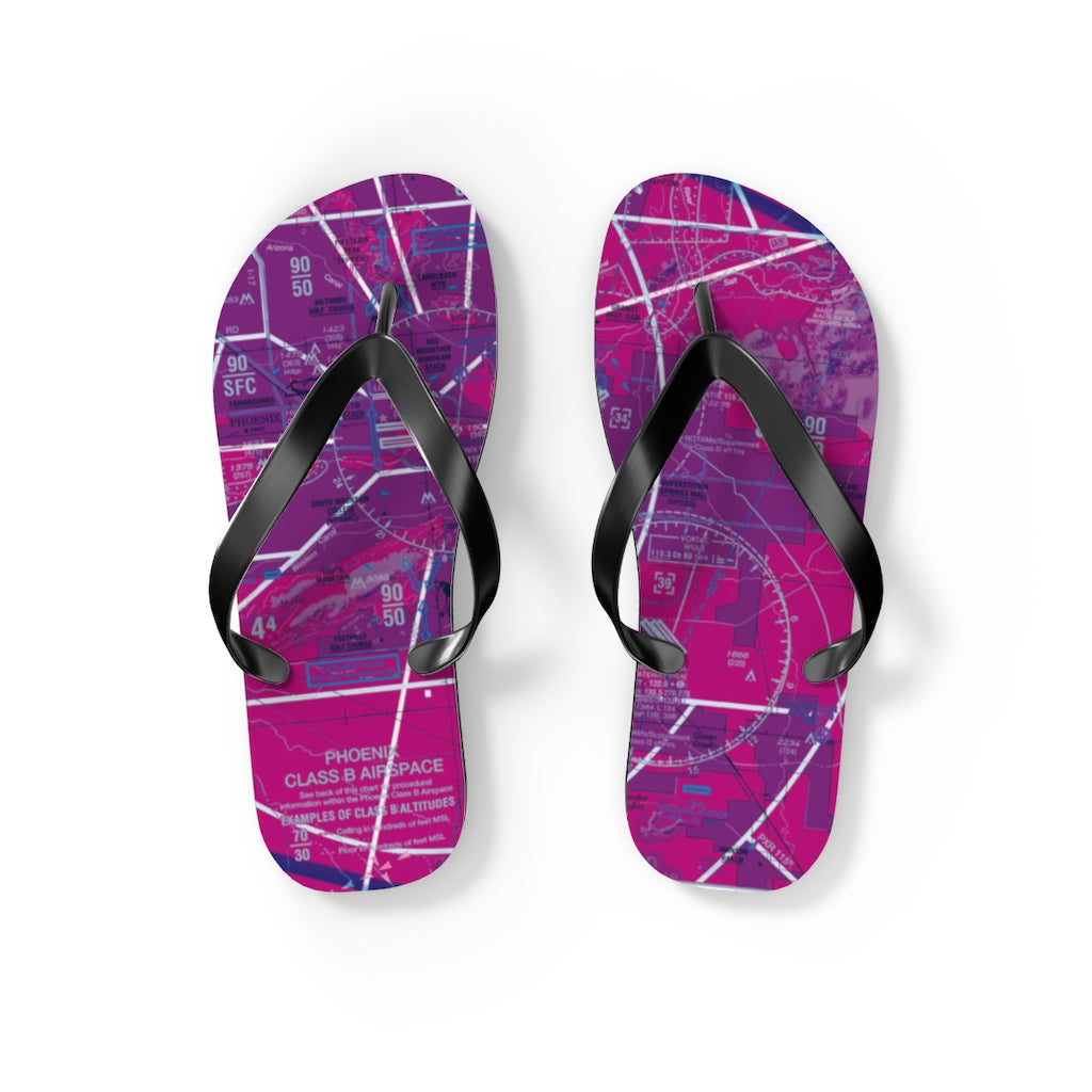 Aeronautical Chart Flip-Flops (PHX/purple)