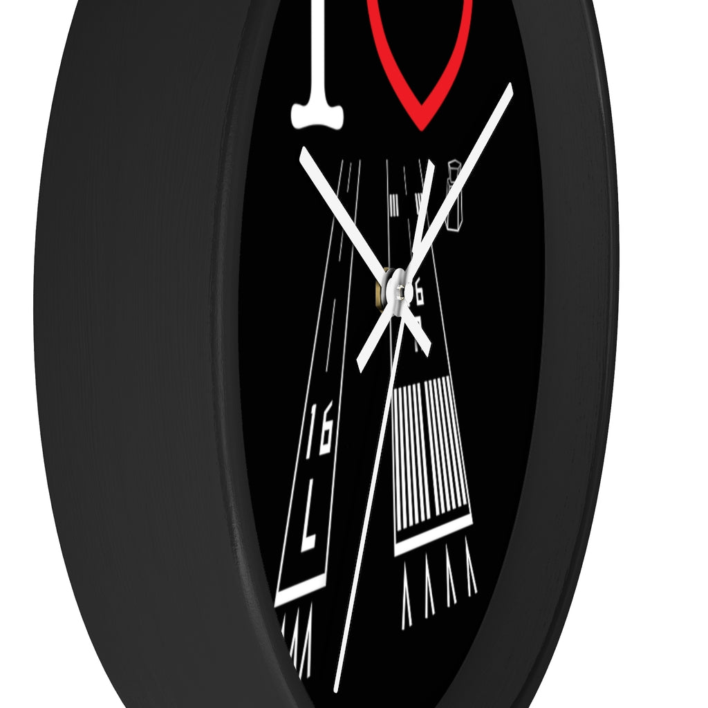 Van Nuys Airport Runways 16L - 16R wall clock (black)