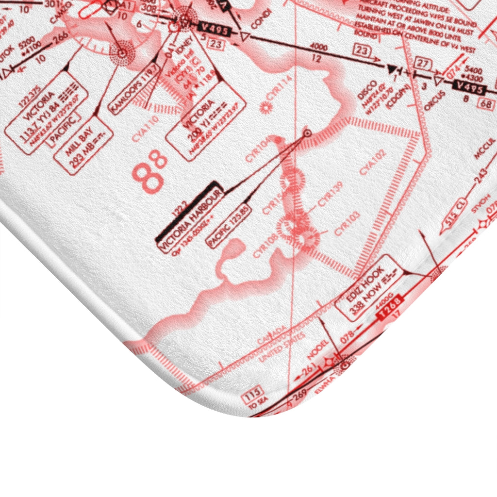 Enroute Low Altitude Chart bath mat (red&white)