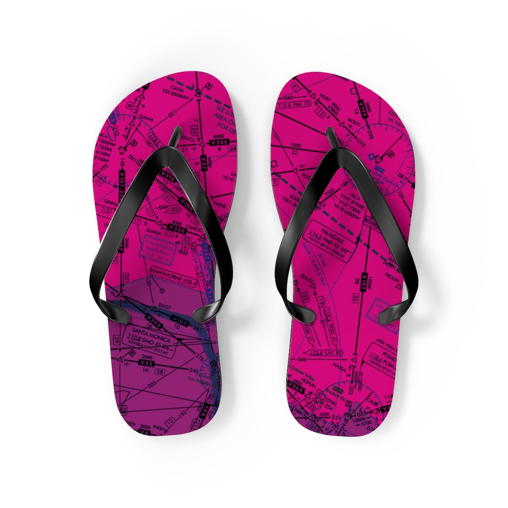 Aeronautical Chart Flip-Flops (ELUS3/pink)