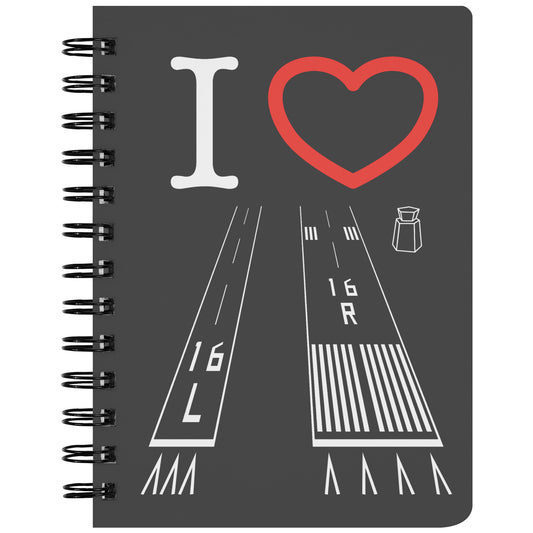 Van Nuys Airport Runways 16L - 16R / 34L - 34R spiral notebook