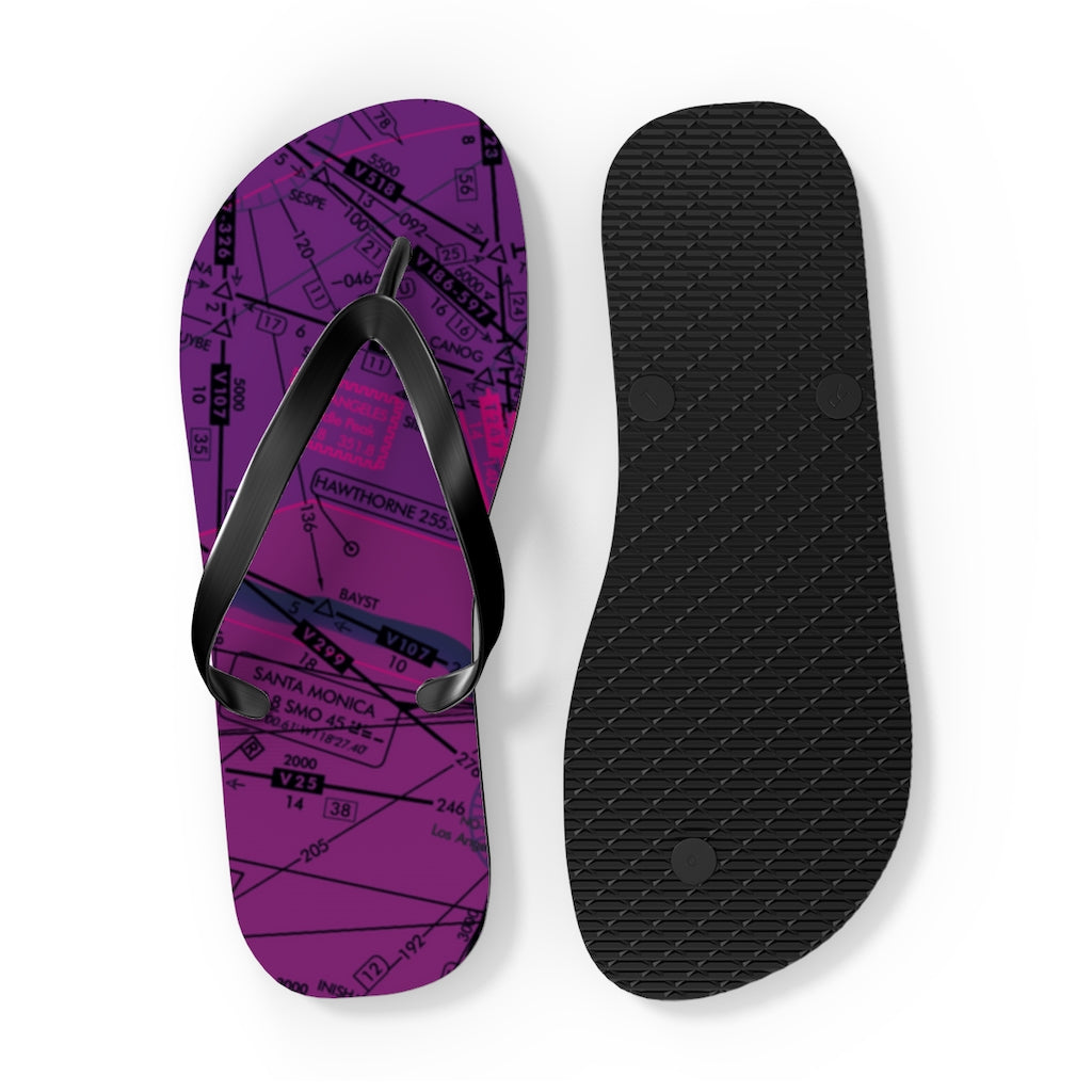 Aeronautical Chart Flip-Flops (ELUS3/purple)