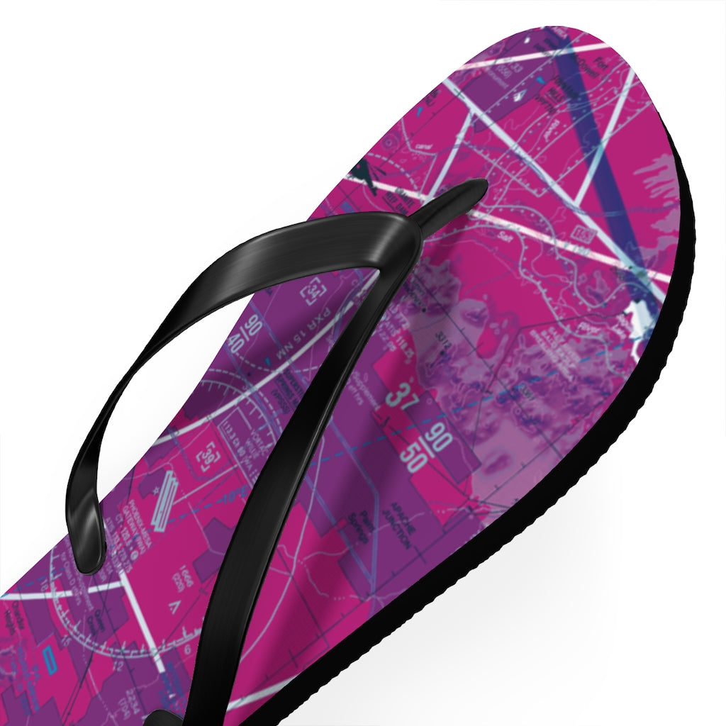 Aeronautical Chart Flip-Flops (PHX/purple)