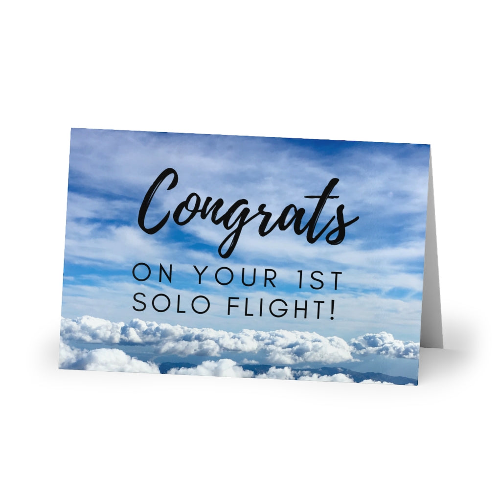 Congrats on your 1st Solo Flight! pack of 10 greeting cards (sky)