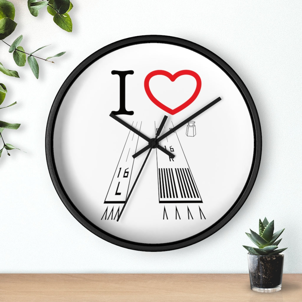 Van Nuys Airport Runways 16L - 16R wall clock (white)