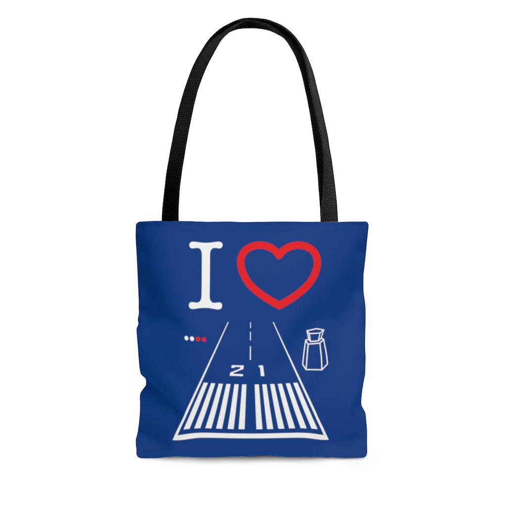 Santa Monica Airport Runway 21 / 3 - tote bag (blue)