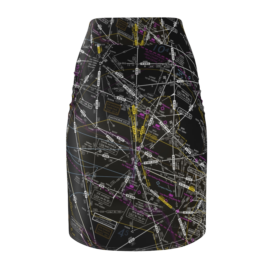 Enroute Low Altitude Chart - women's pencil skirt (invert)