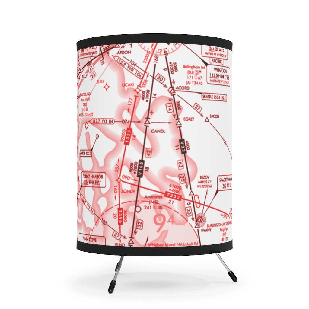 Enroute Low Altitude Chart (red&white) - Tripod Lamp