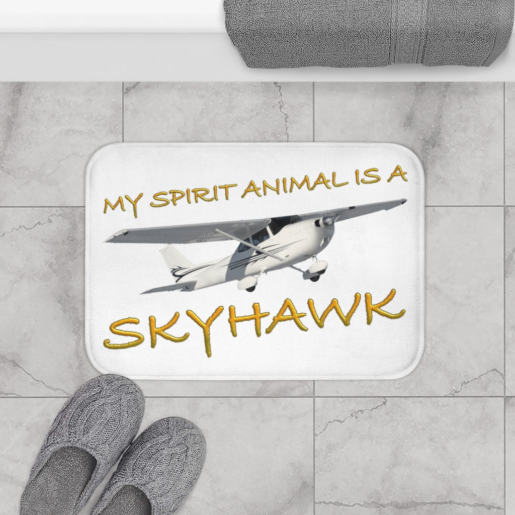My Spirit Animal is a Skyhawk bath mat (yellow)