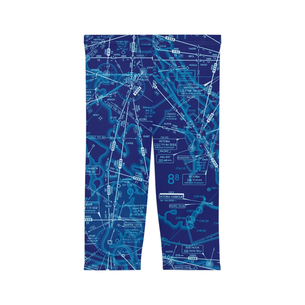 Enroute Low Altitude Chart capri leggings (blue)