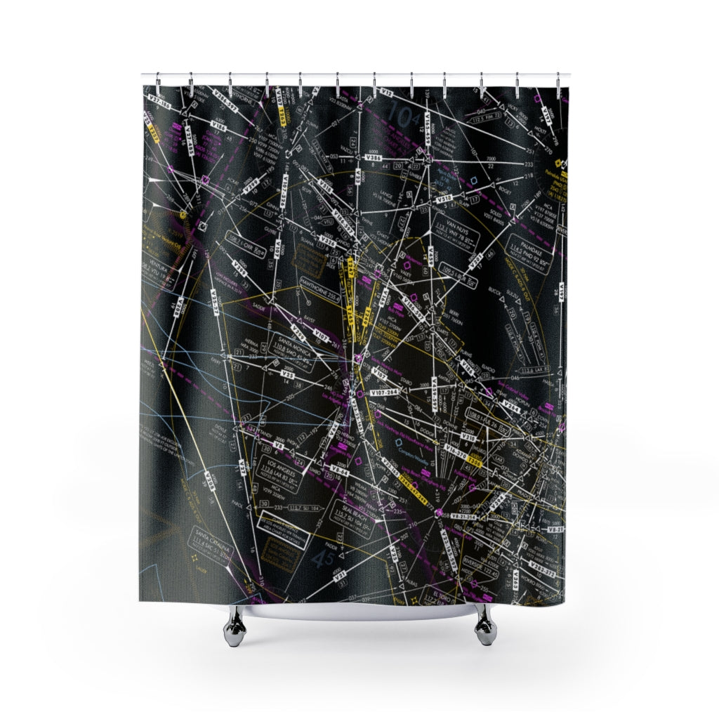 Aeronautical Chart shower curtain (ELUS3/invert)