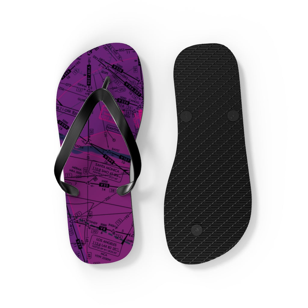 Aeronautical Chart Flip-Flops (ELUS3/purple)