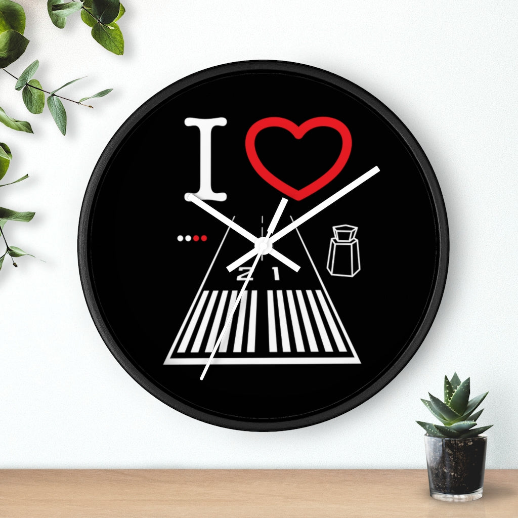 Santa Monica Airport Runway 21 wall clock (black)