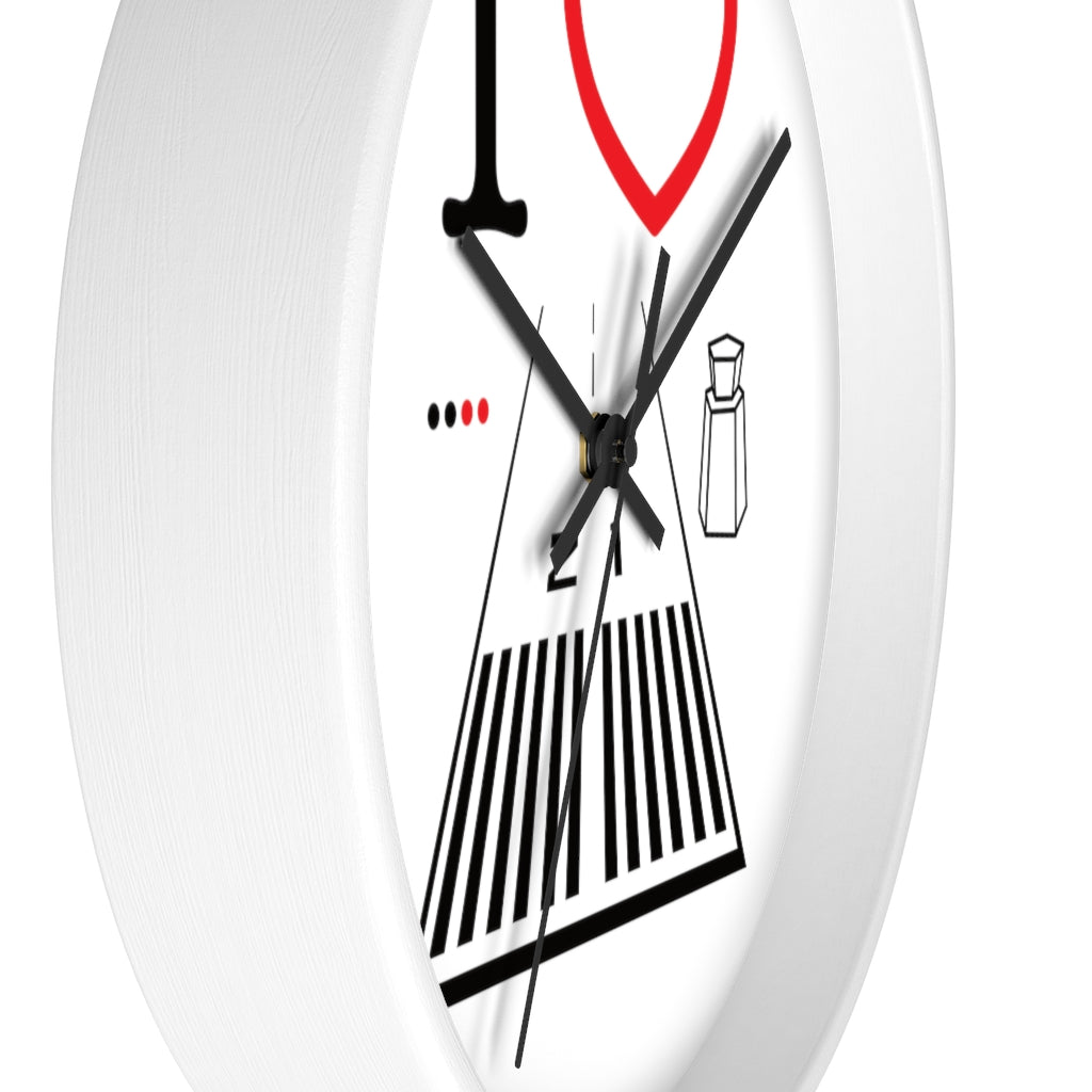 Santa Monica Airport Runway 21 wall clock (white)