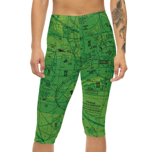 Phoenix TAC Chart capri leggings (green)