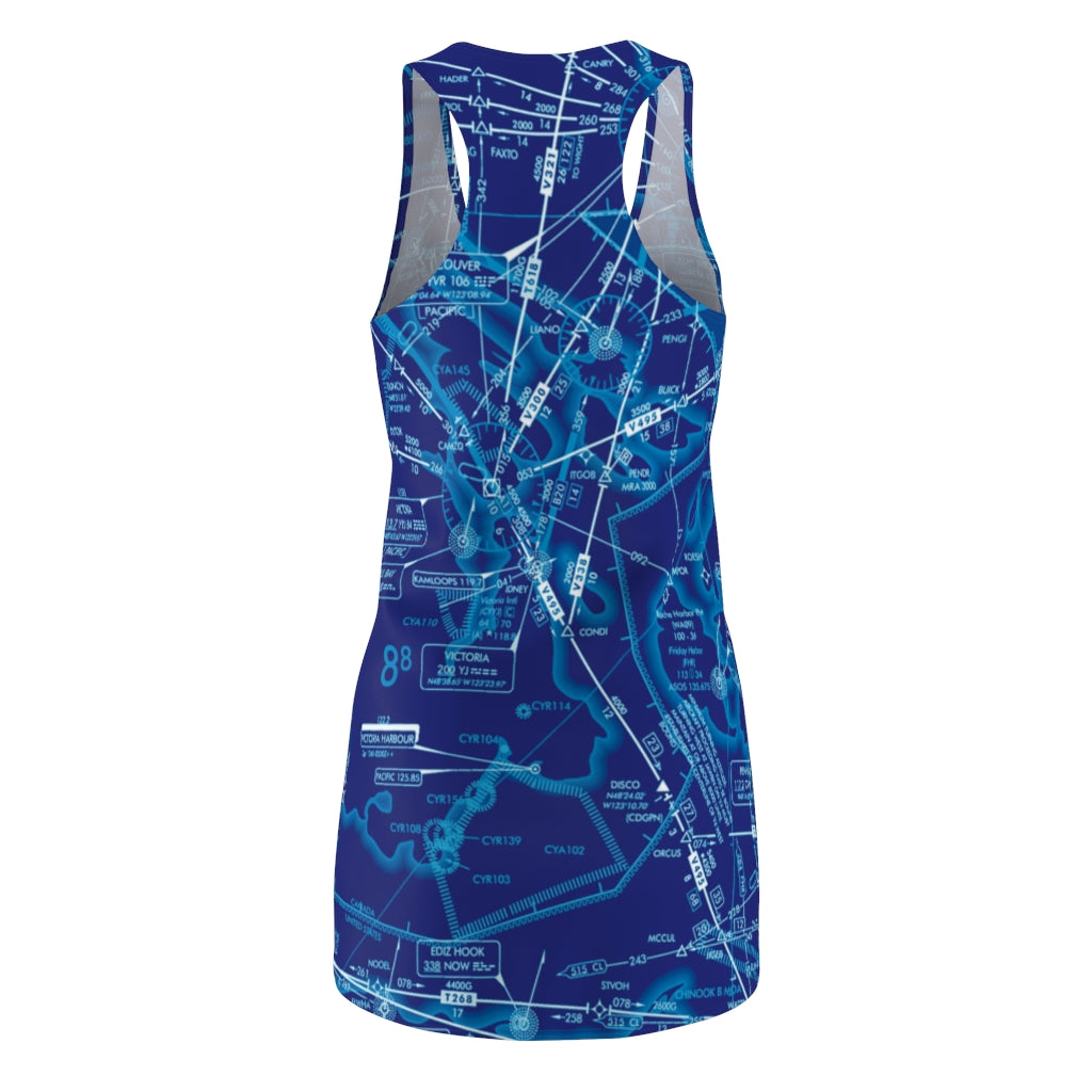 Enroute Low Altitude Chart - racerback dress (blue)