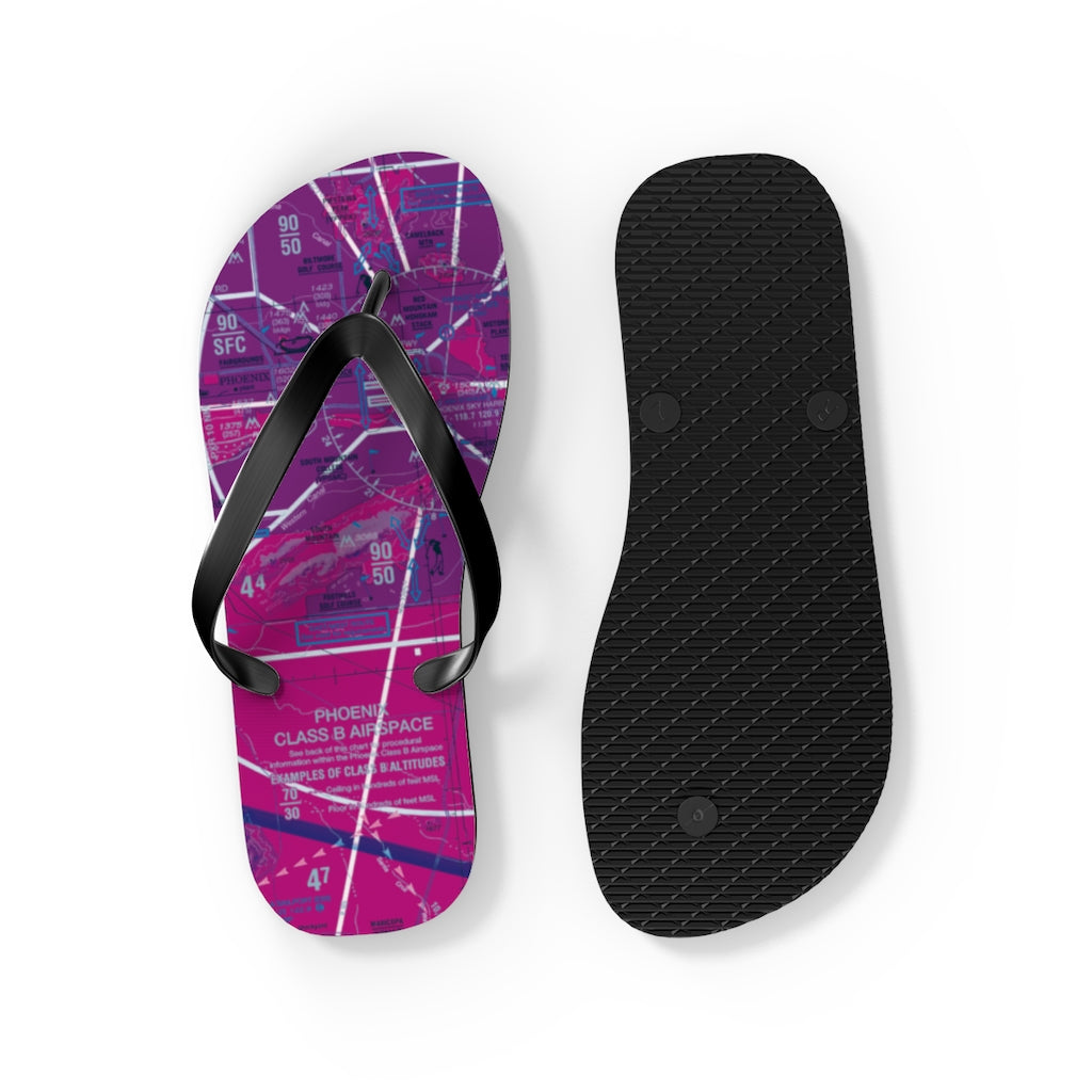 Aeronautical Chart Flip-Flops (PHX/purple)