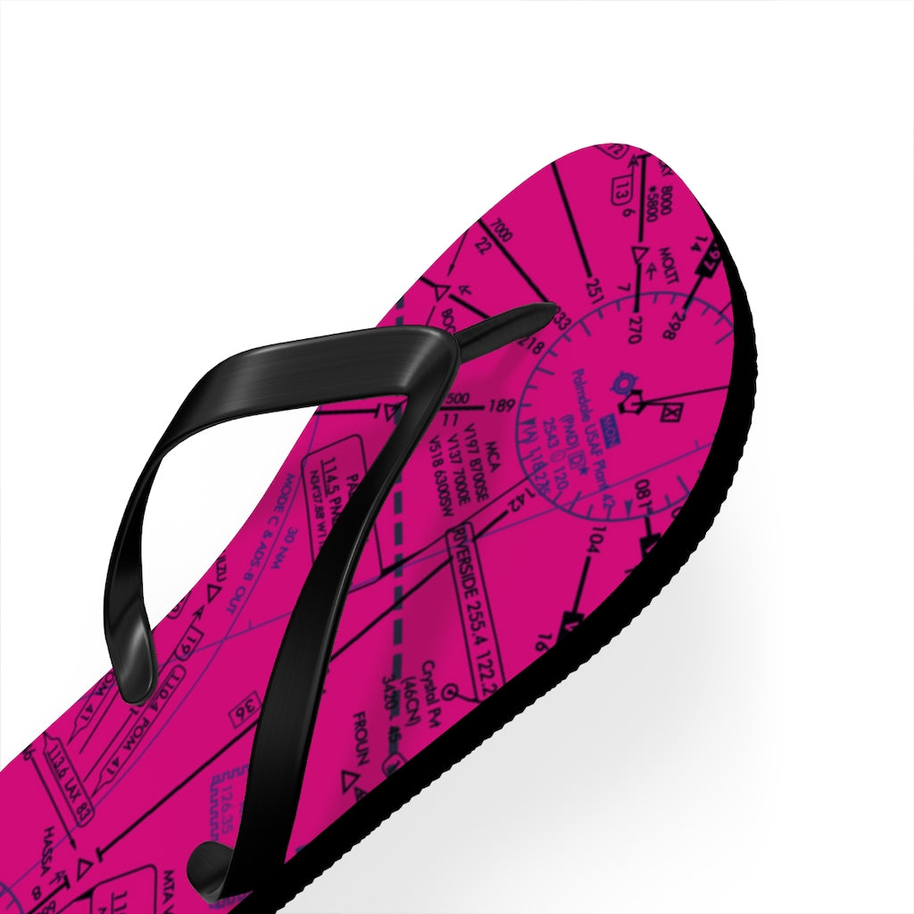 Aeronautical Chart Flip-Flops (ELUS3/pink)
