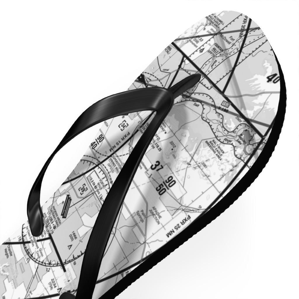 Aeronautical Chart Flip-Flops (PHX/b&w)