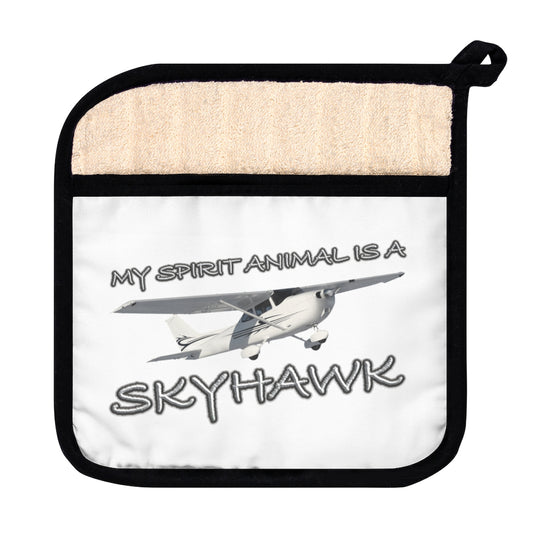 My Spirit Animal is a Skyhawk pot holder (white)