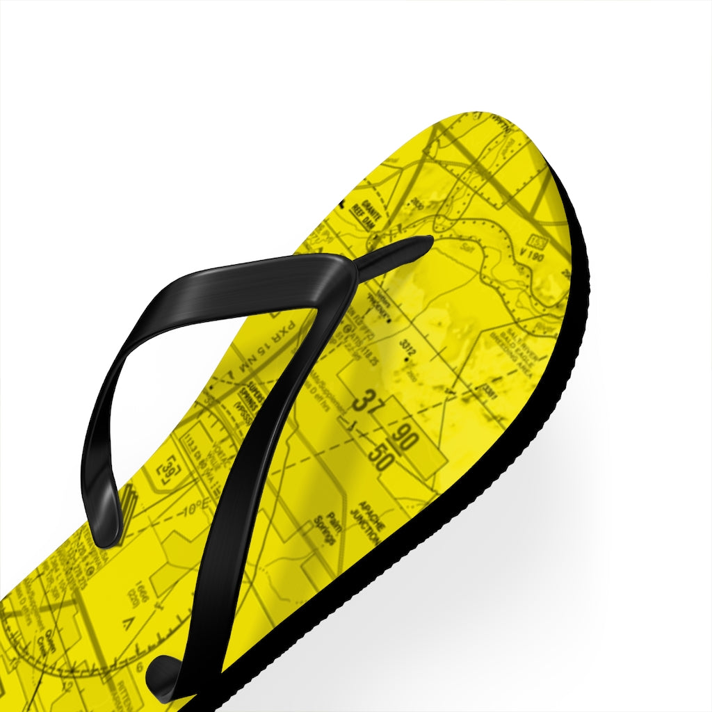Aeronautical Chart Flip-Flops (PHX/yellow)