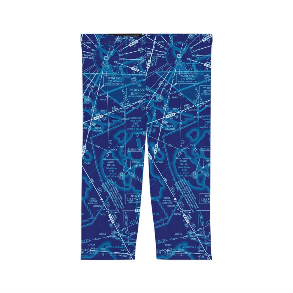 Enroute Low Altitude Chart capri leggings (blue)