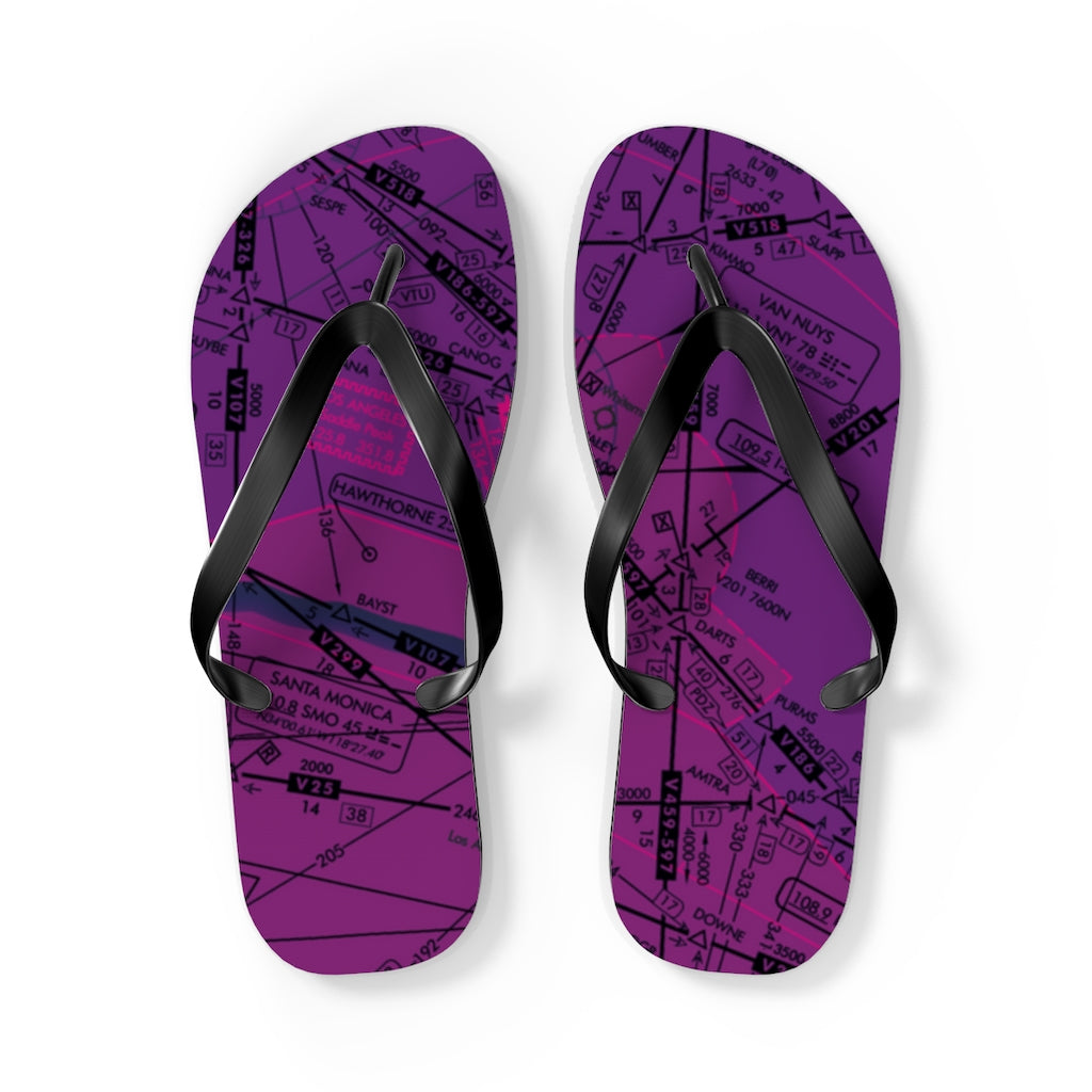 Aeronautical Chart Flip-Flops (ELUS3/purple)