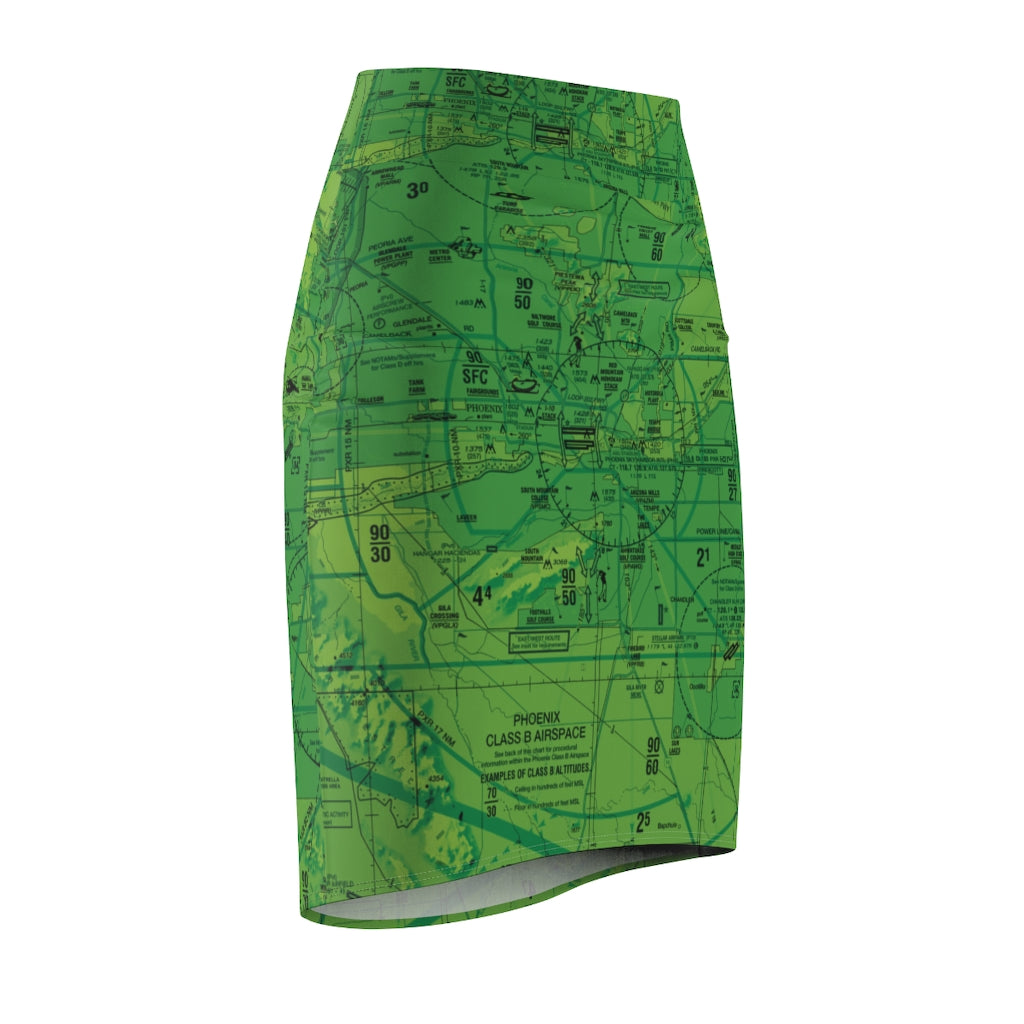 Phoenix TAC Chart - women's pencil skirt (green)
