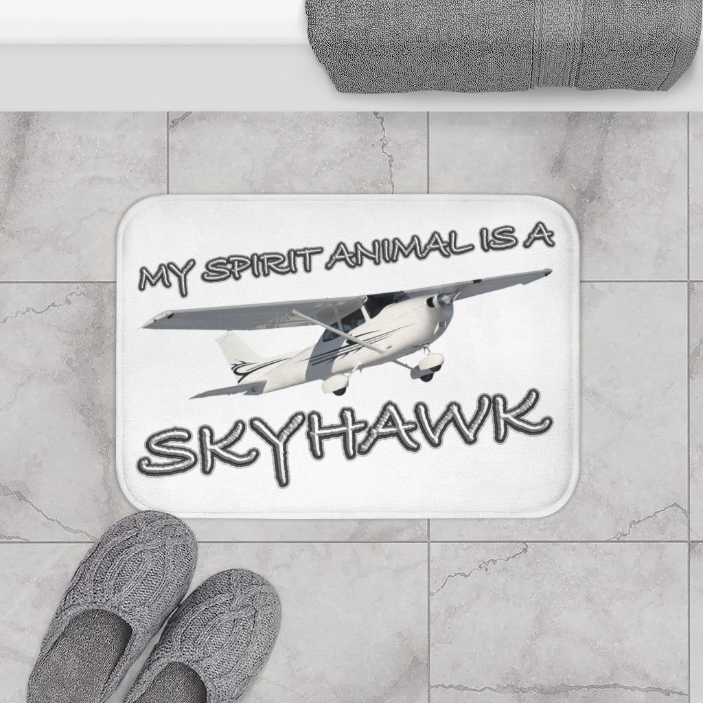 My Spirit Animal is a Skyhawk bath mat (white)